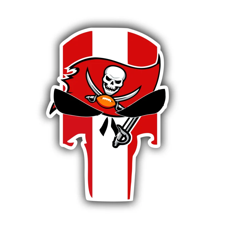 Tampa Bay Buccaneers - Skull - Iron On DTF Transfer - Custom Size