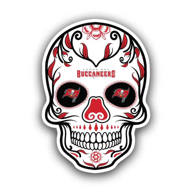 Tampa Bay Buccaneers - Sugar Skull - Temporary Tattoo