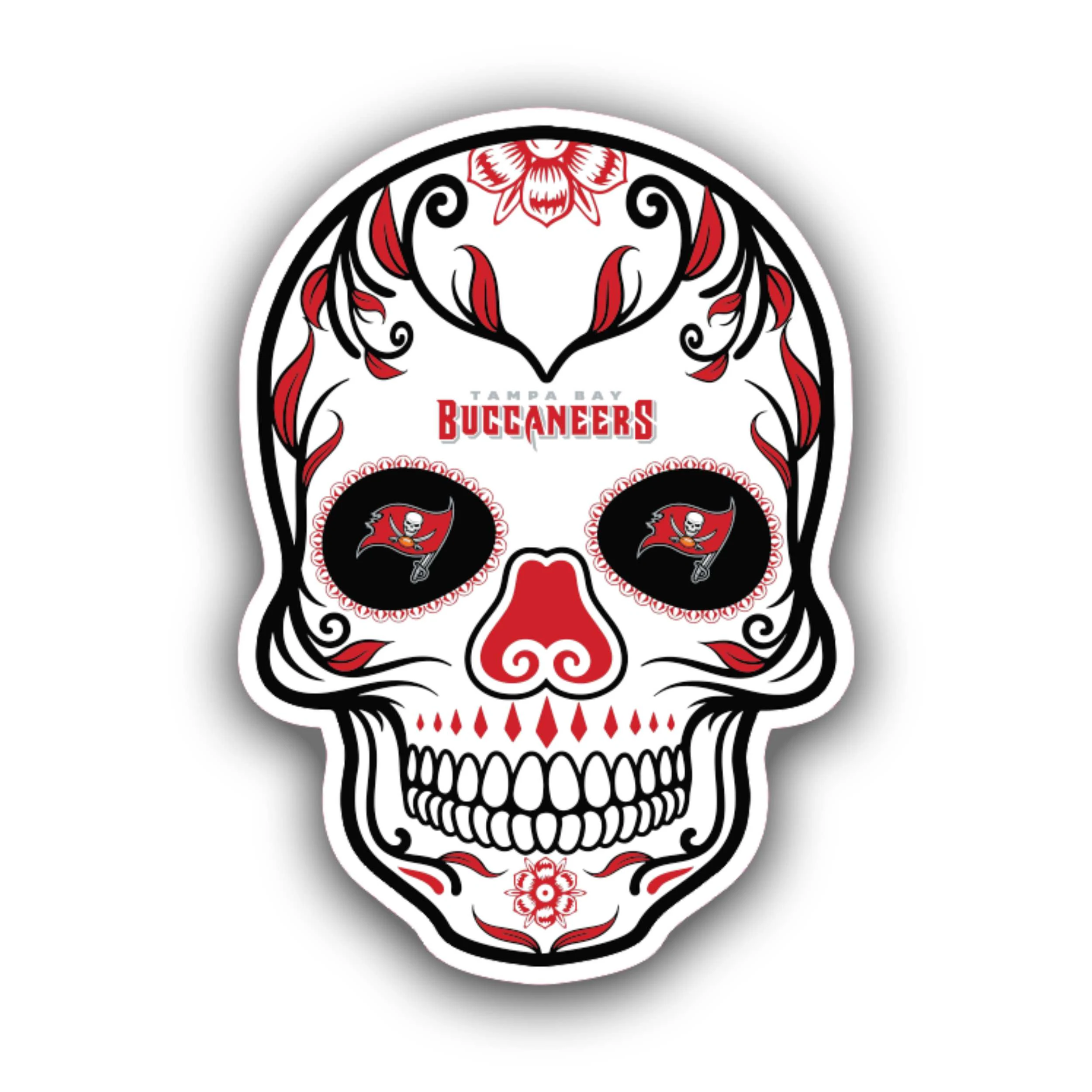 Tampa Bay Buccaneers - Sugar Skull - Temporary Tattoo