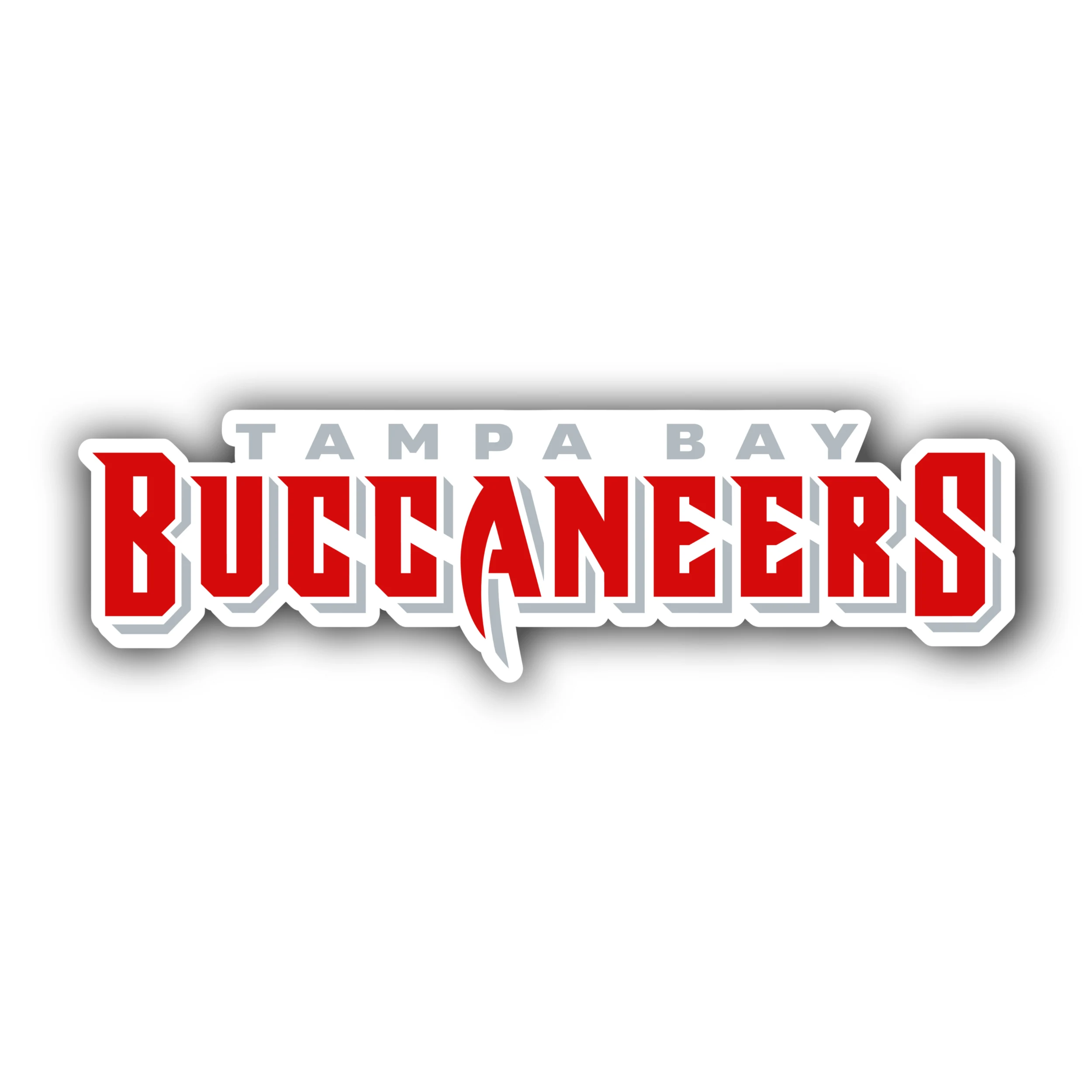 Tampa Bay Buccaneers - Wording - Full Color Vinyl Sticker - Custom Size