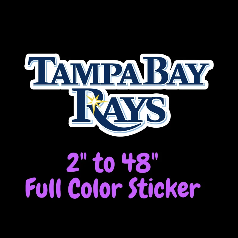 Tampa Bay Rays - Name - Full Color Vinyl Sticker - Custom Size