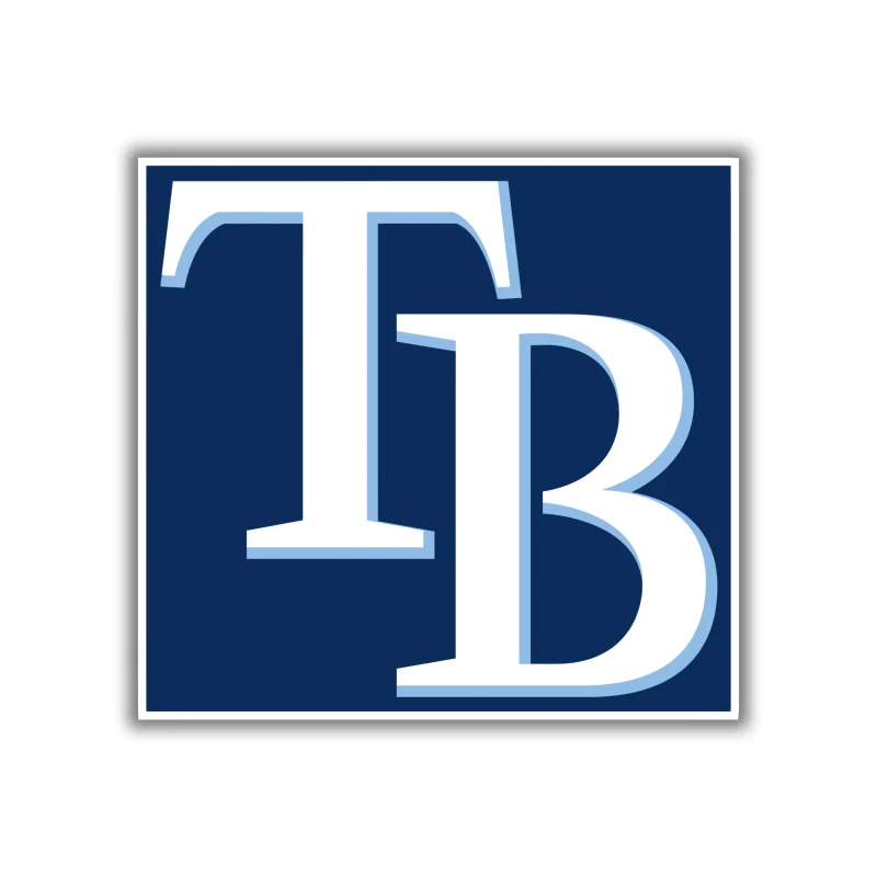 Tampa Bay Rays - TB with Blue Square - Iron On DTF Transfer - Custom Size