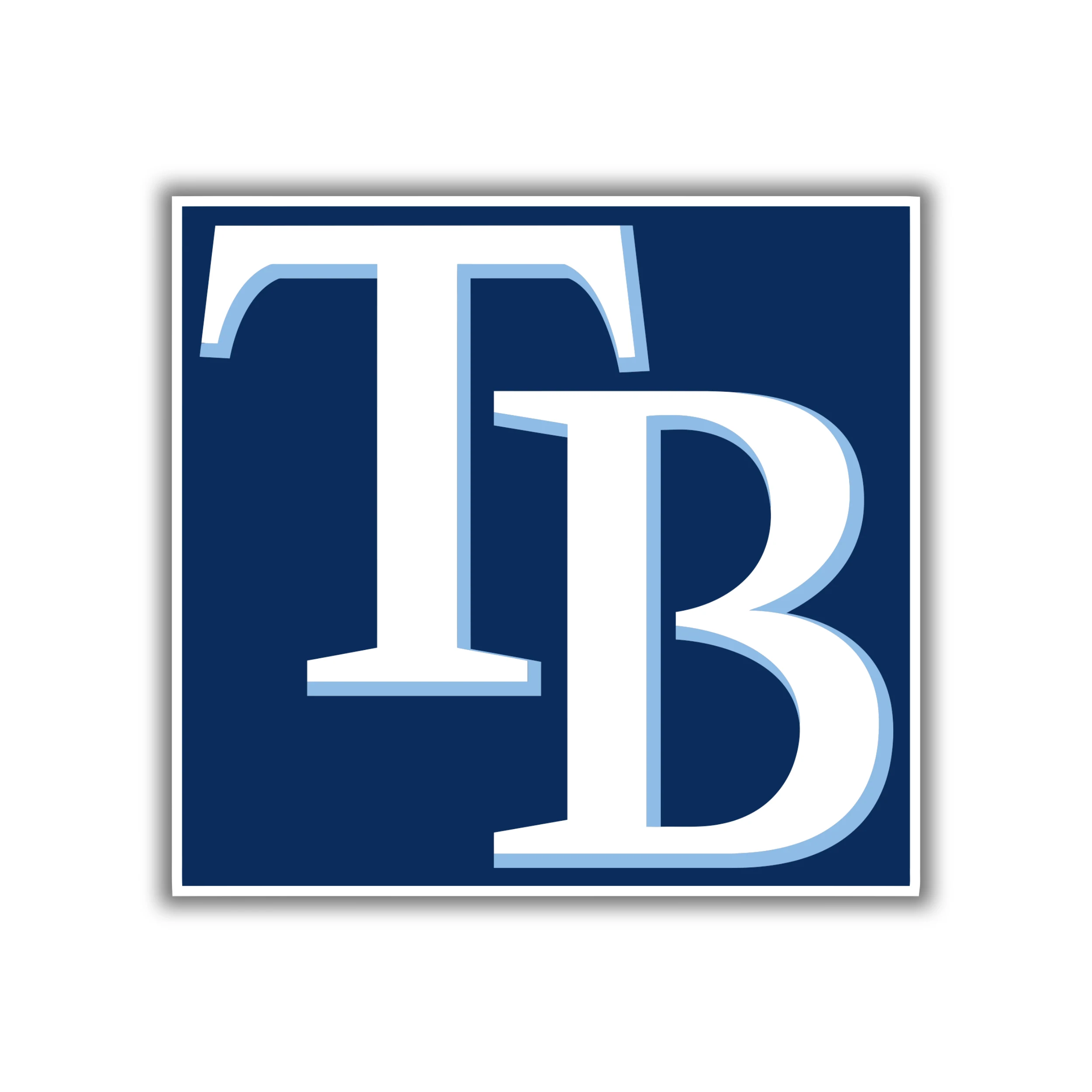 Tampa Bay Rays - TB with Blue Square - Iron On DTF Transfer - Custom Size