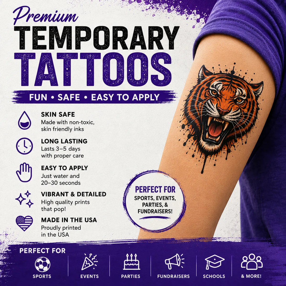 Charlotte Hornets - Temporary Tattoo - Image 3