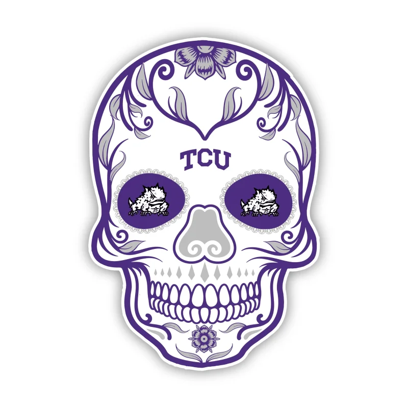 TCU Horned Frogs - Sugar Skull - Iron On DTF Transfer - Custom Size