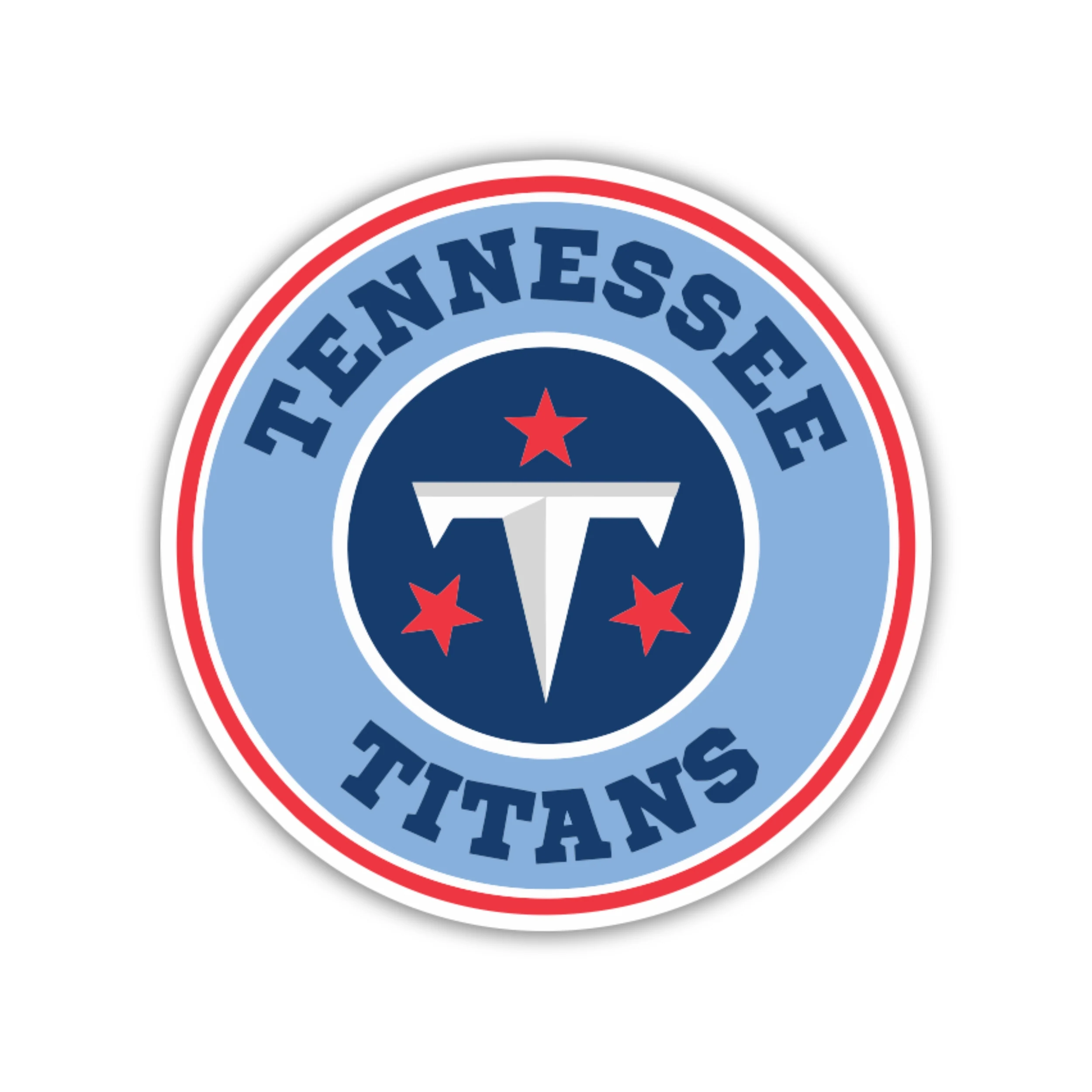 Tennessee Titans - Blue and Red Circle - Temporary Tattoo