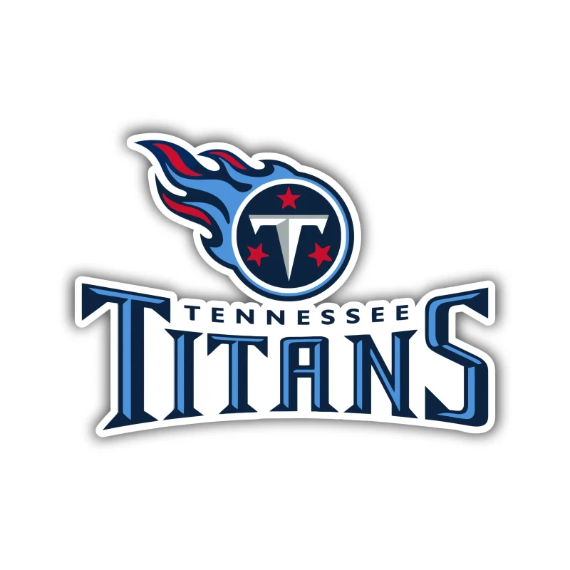 Tennessee Titans - Logo with Lettering Below - Temporary Tattoo