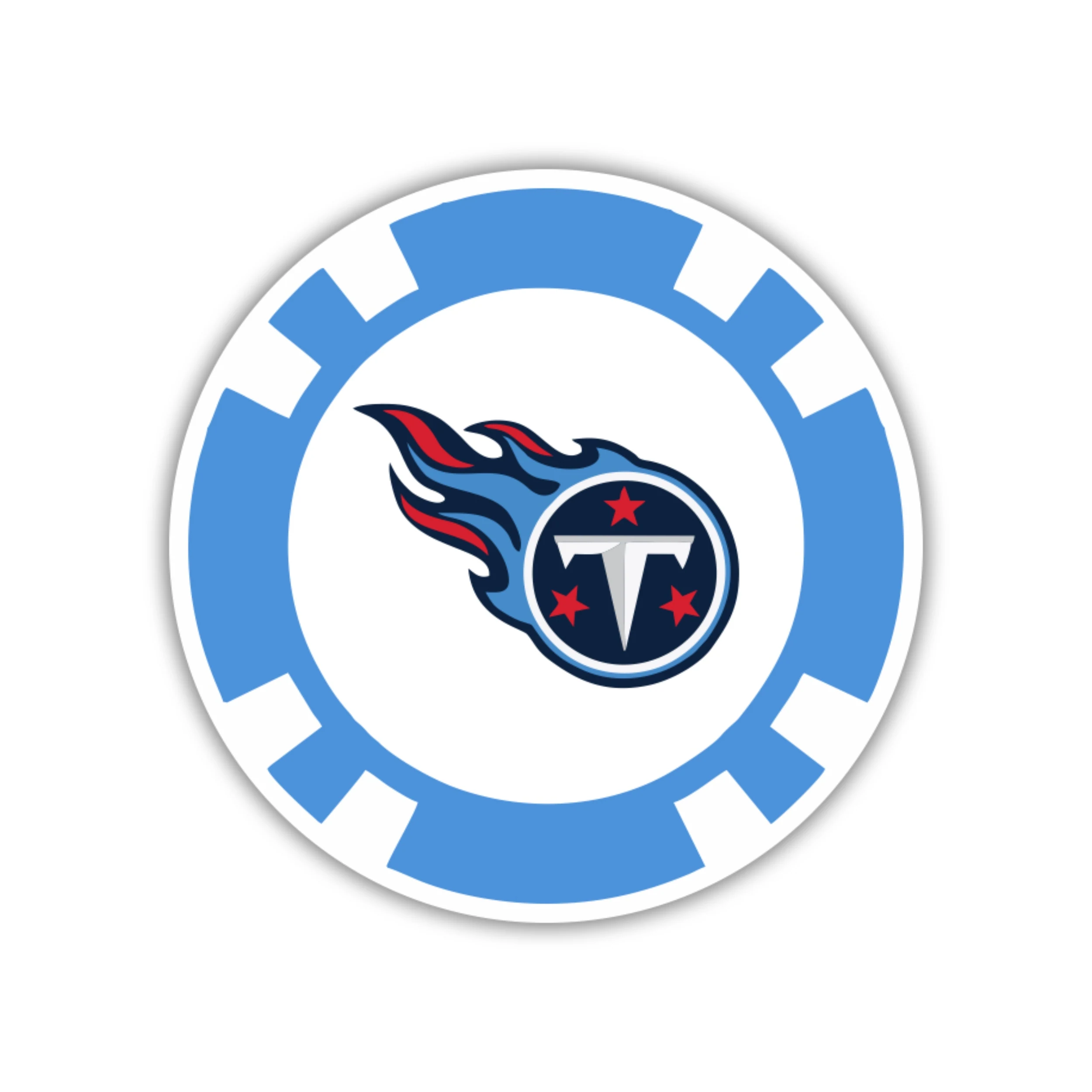 Tennessee Titans - Poker Chip - Temporary Tattoo