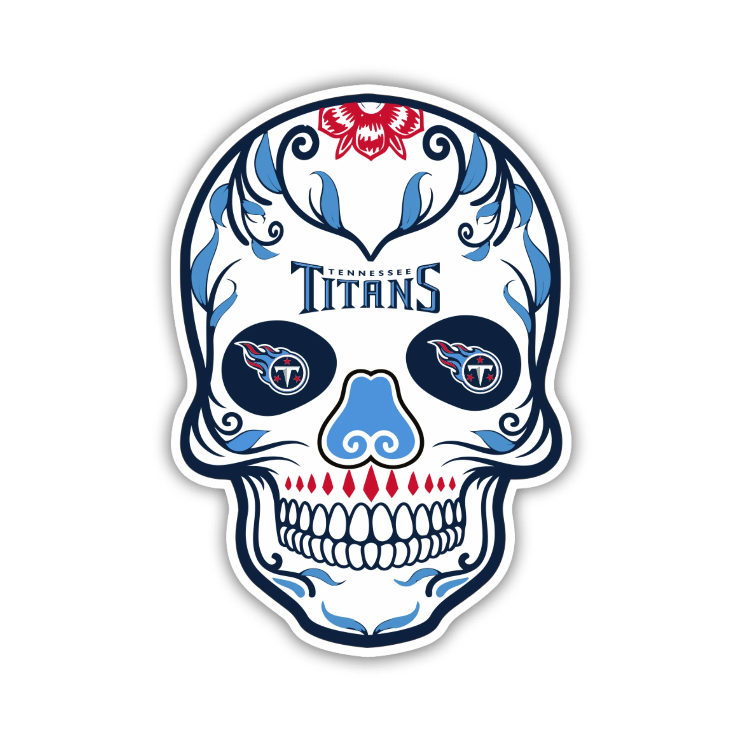 Tennessee Titans - Sugar Skull - Temporary Tattoo