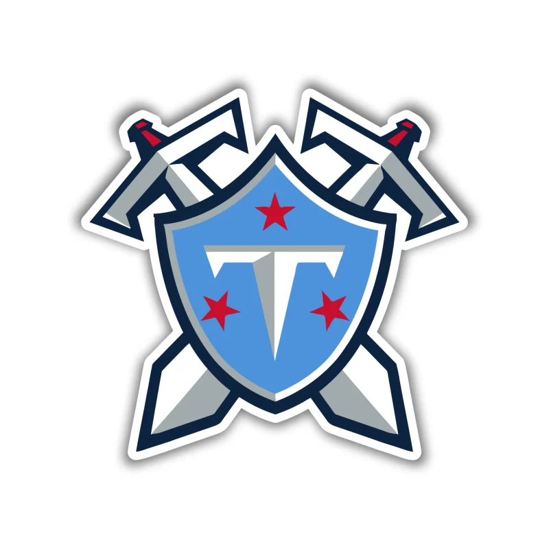 Tennessee Titans - Swords with Shield - Temporary Tattoo