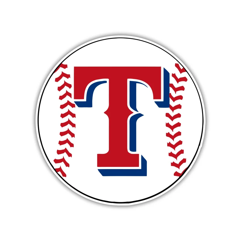 Texas Rangers - Baseball with T - Iron On DTF Transfer - Custom Size