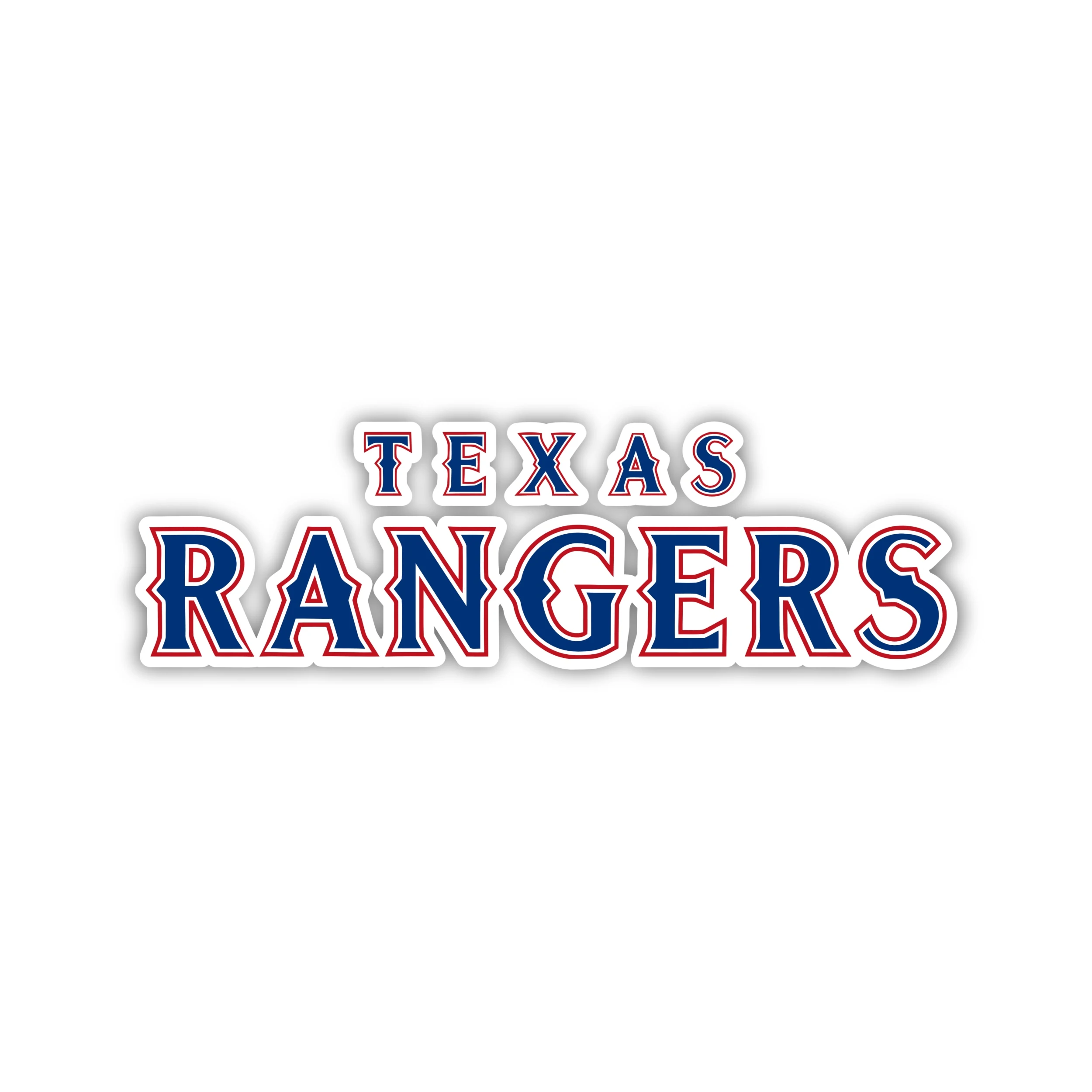 Texas Rangers - Outlined Name - Iron On DTF Transfer - Custom Size