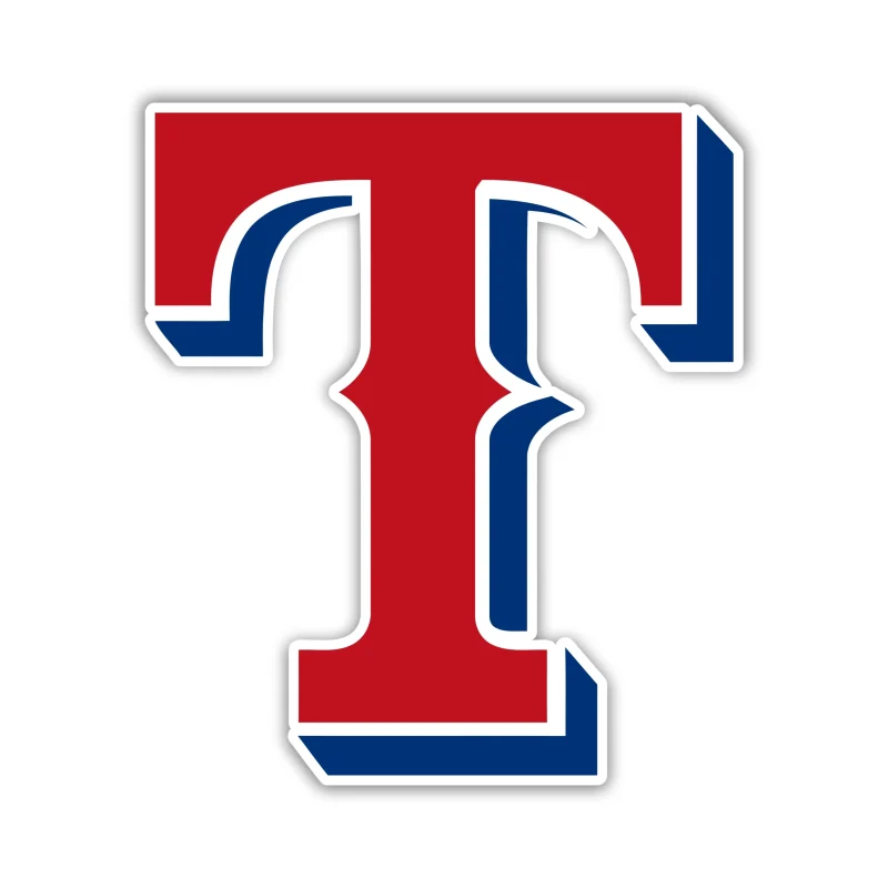Texas Rangers - Red T - Iron On DTF Transfer - Custom Size