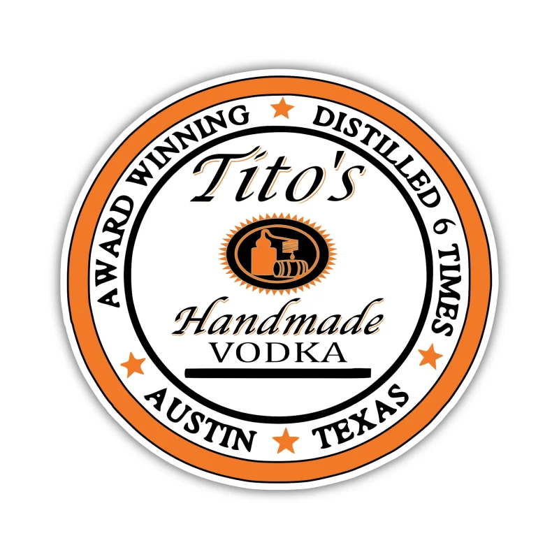 Tito's Vodka - Round - Full Color Vinyl Decal