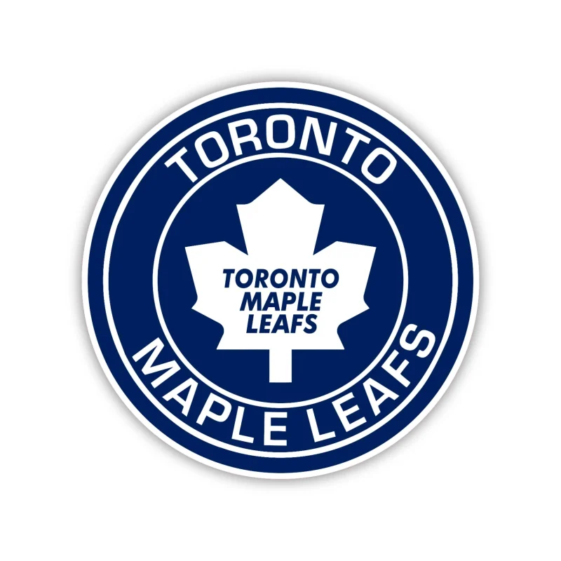 Toronto Maple Leafs - Dark Blue Circle With Name - Iron On DTF Transfer - Custom Size