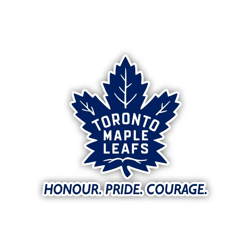 Toronto Maple Leafs - Dark Blue Leaf With Name - Iron On DTF Transfer - Custom Size