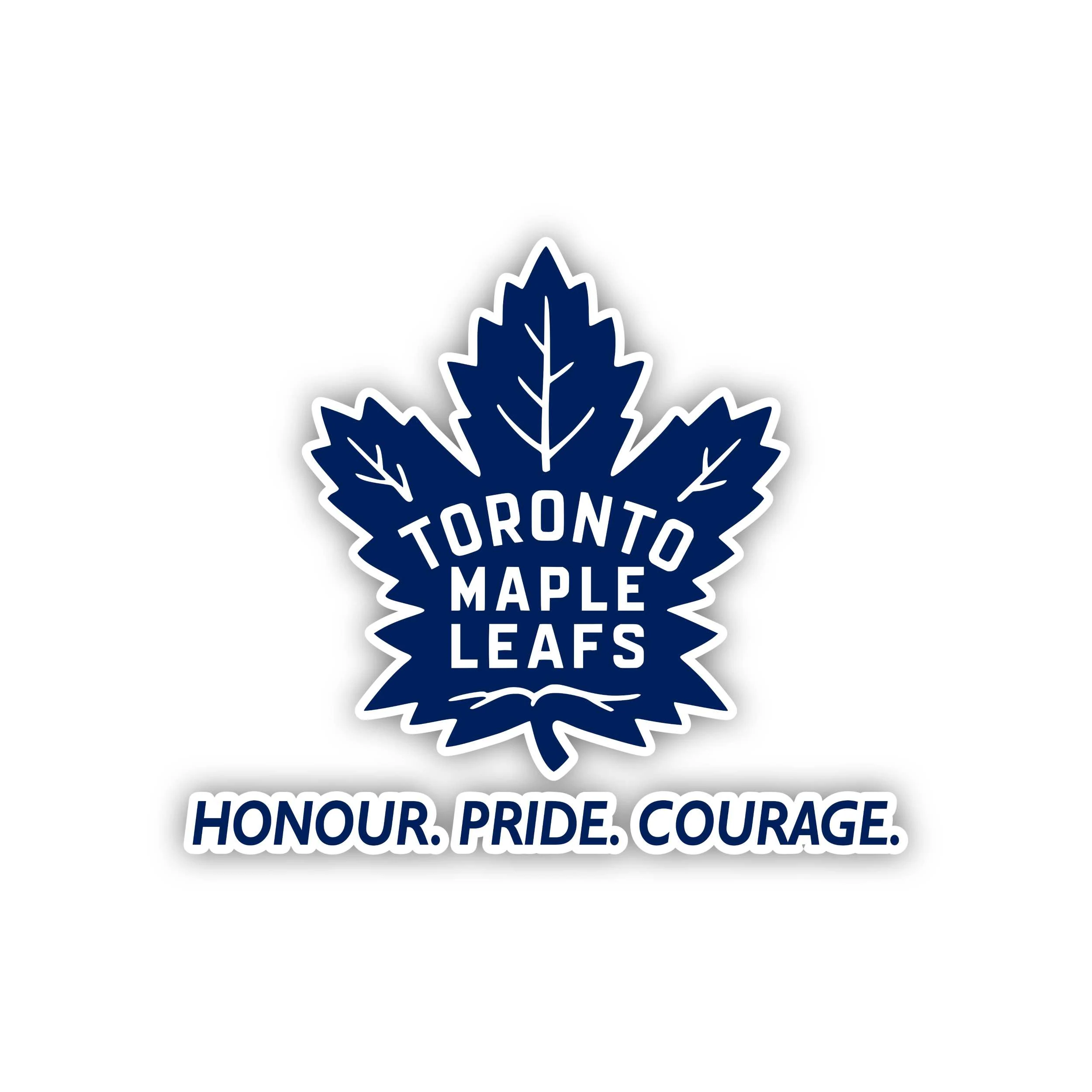 Toronto Maple Leafs - Dark Blue Leaf With Name - Iron On DTF Transfer - Custom Size
