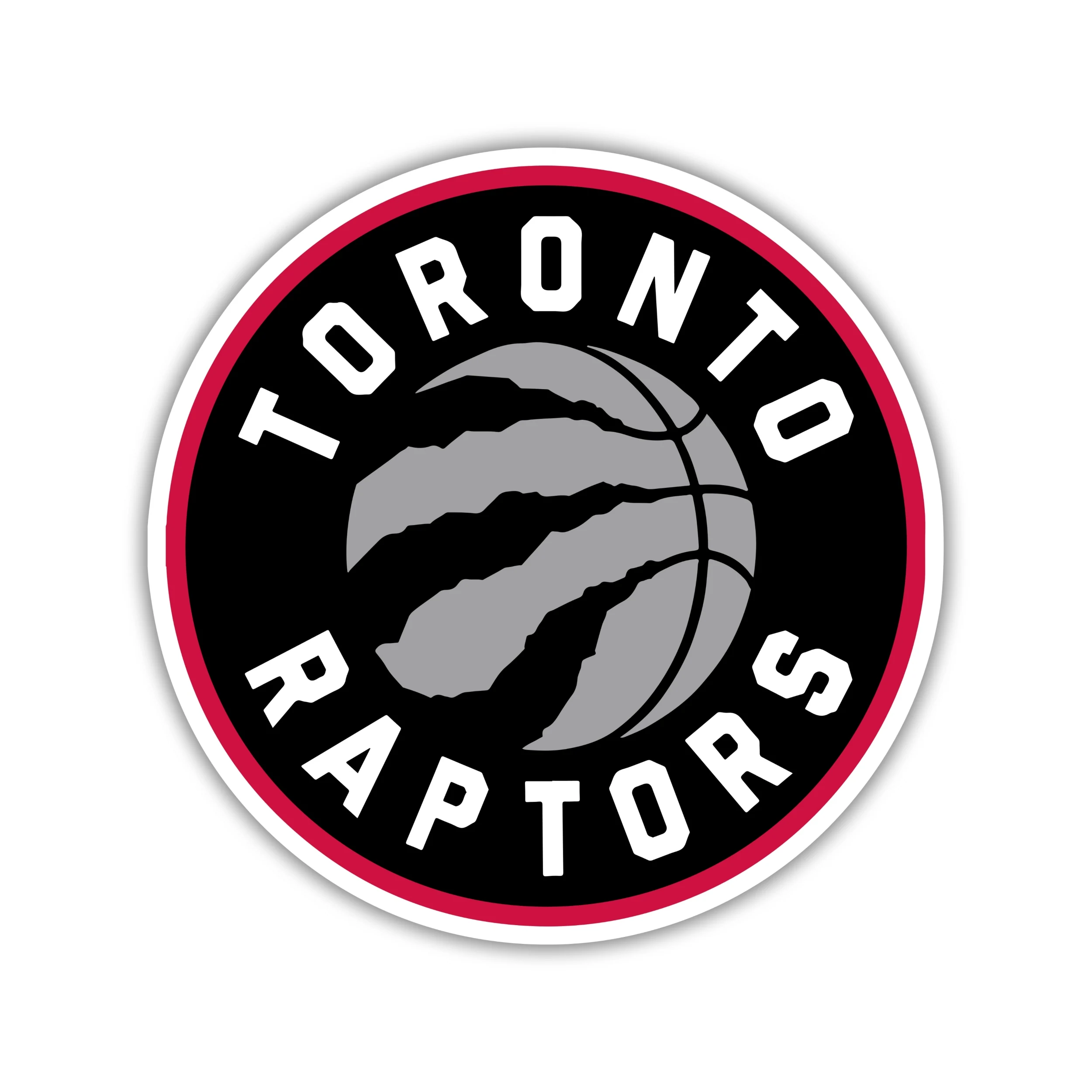 Toronto Raptors - Black Circle With Basketball - Iron On DTF Transfer - Custom Size