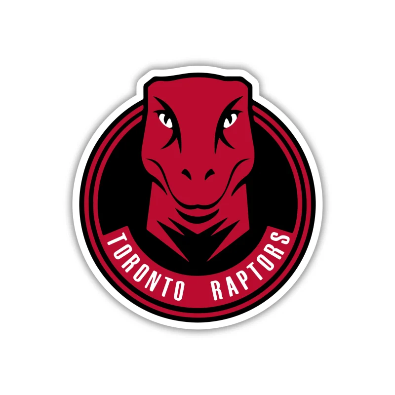 Toronto Raptors - Black Circle With Raptors Head - Iron On DTF Transfer - Custom Size