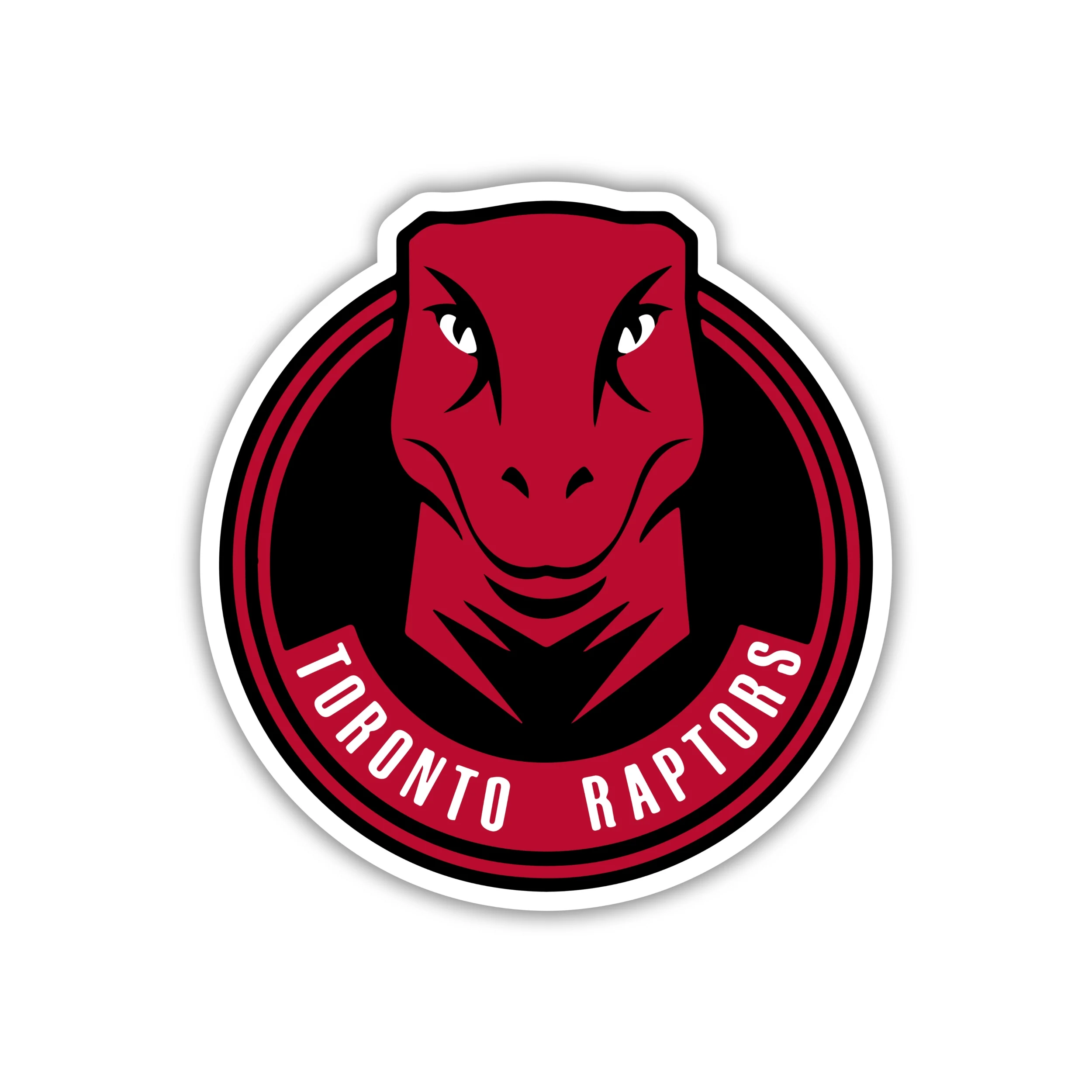 Toronto Raptors - Black Circle With Raptors Head - Iron On DTF Transfer - Custom Size