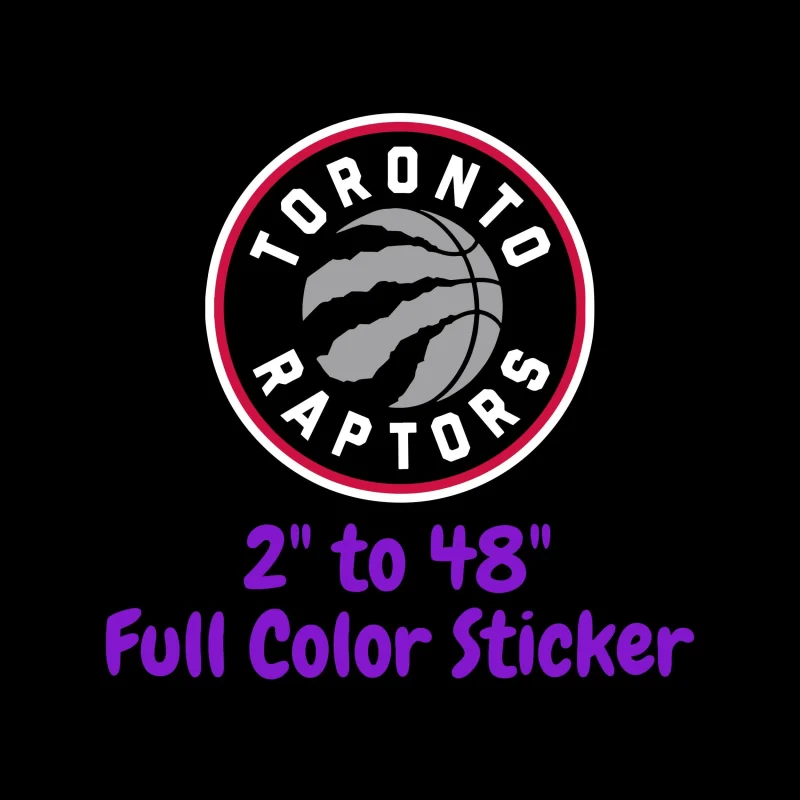 Toronto Raptors Full Color Vinyl Sticker - Custom Size