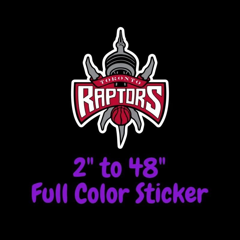 Toronto Raptors Full Color Vinyl Sticker - Custom Size