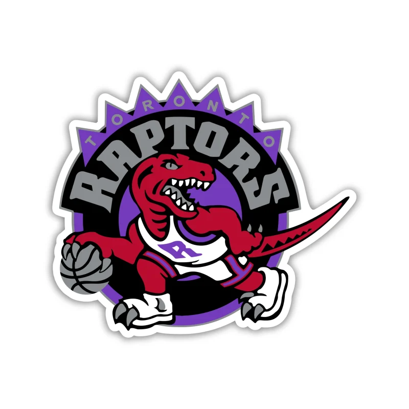 Toronto Raptors - Purple Raptor With Basketball - Iron On DTF Transfer - Custom Size