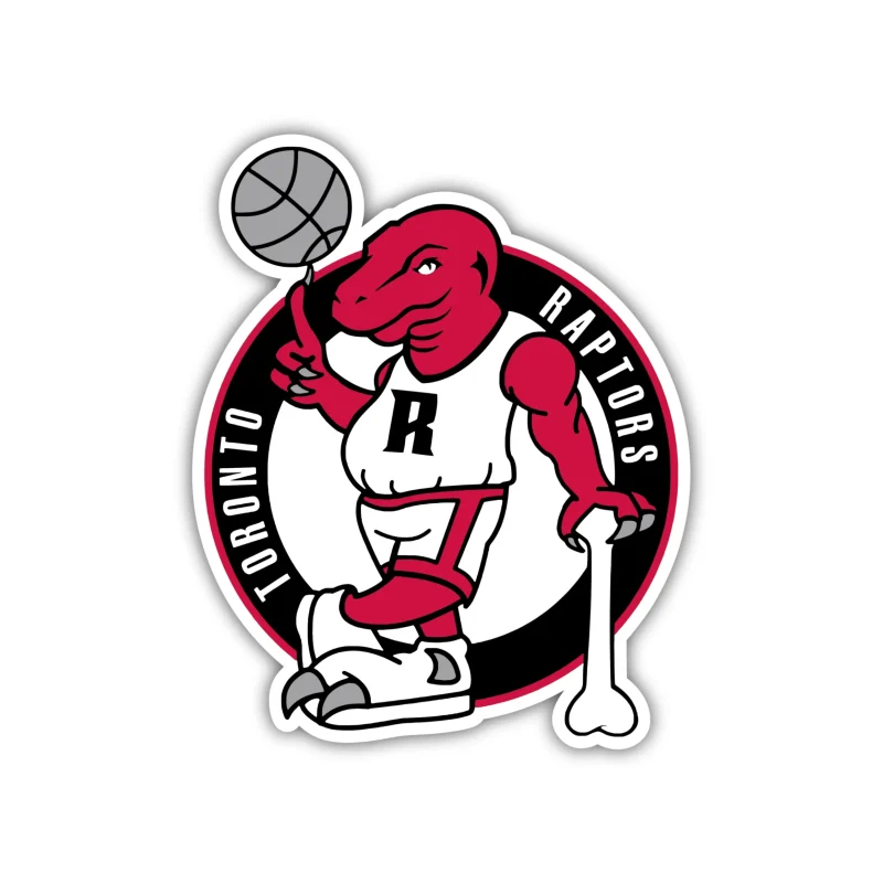 Toronto Raptors - Raptor With Basketball In Hand - Iron On DTF Transfer - Custom Size