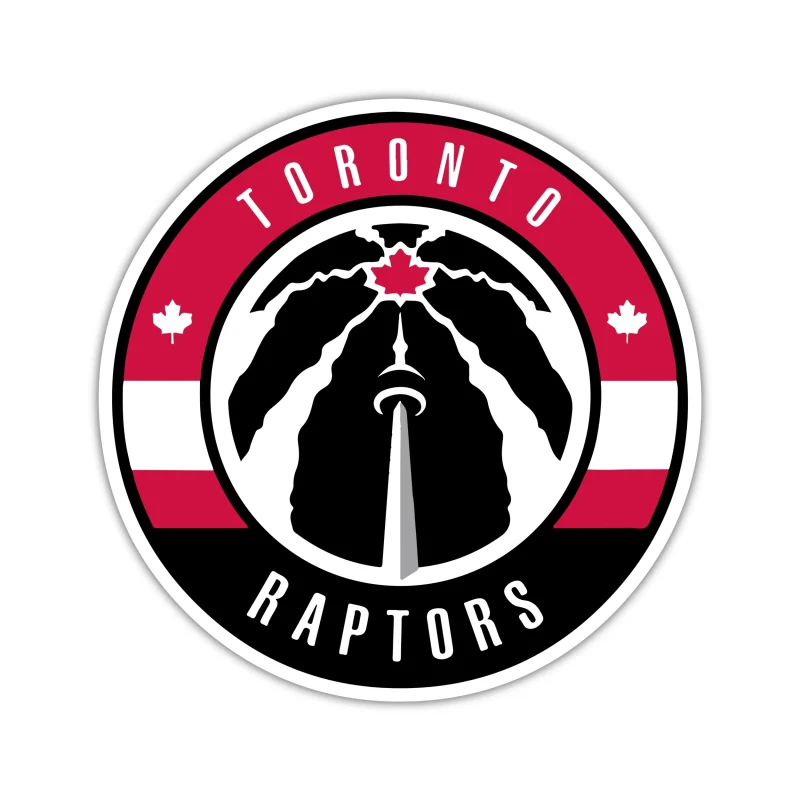 Toronto Raptors - Red And Black Circle - Iron On DTF Transfer - Custom Size