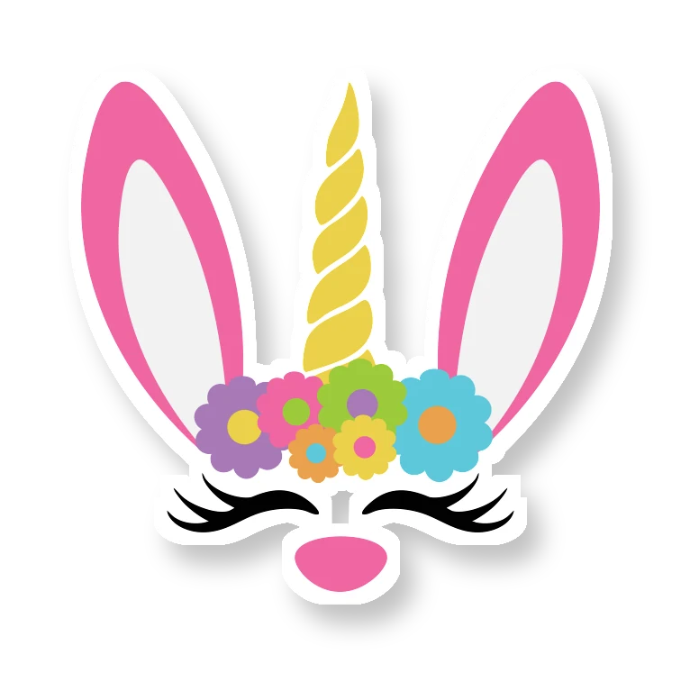 Unicorn Bunny - Iron On DTF Transfer - Custom Size
