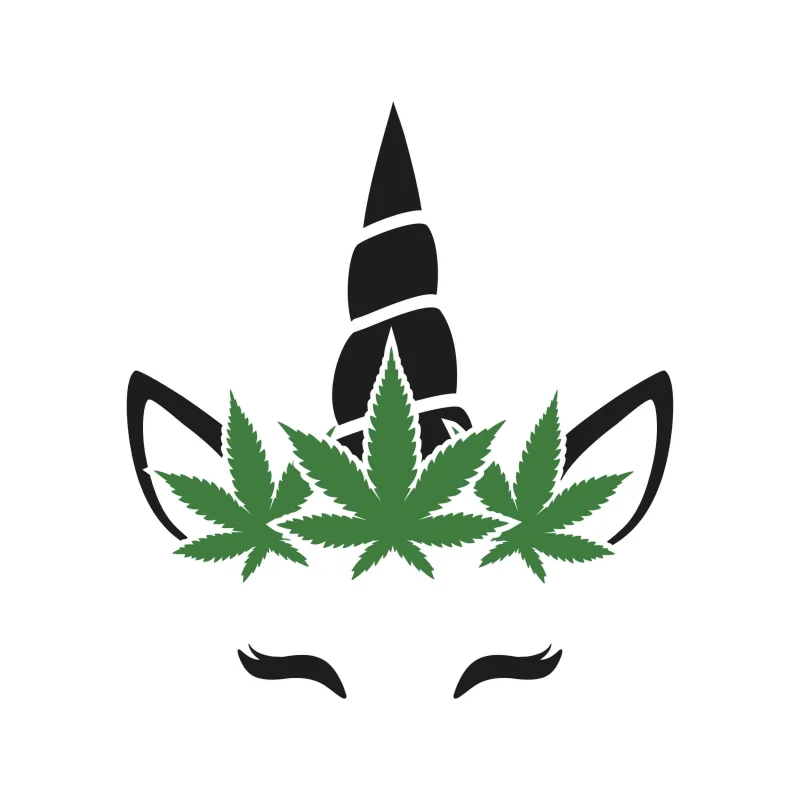 UNICORN WITH MARIJUANA LEAF - Iron On DTF Transfer - Custom Size