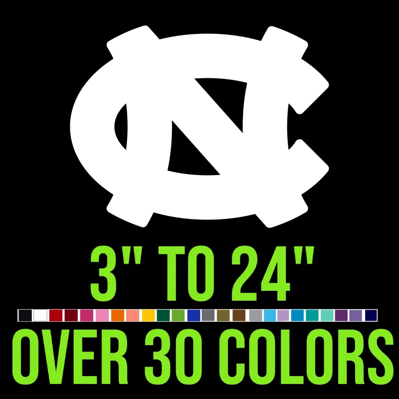 University of North Carolina Tarheels Vinyl Decal - Custom Size