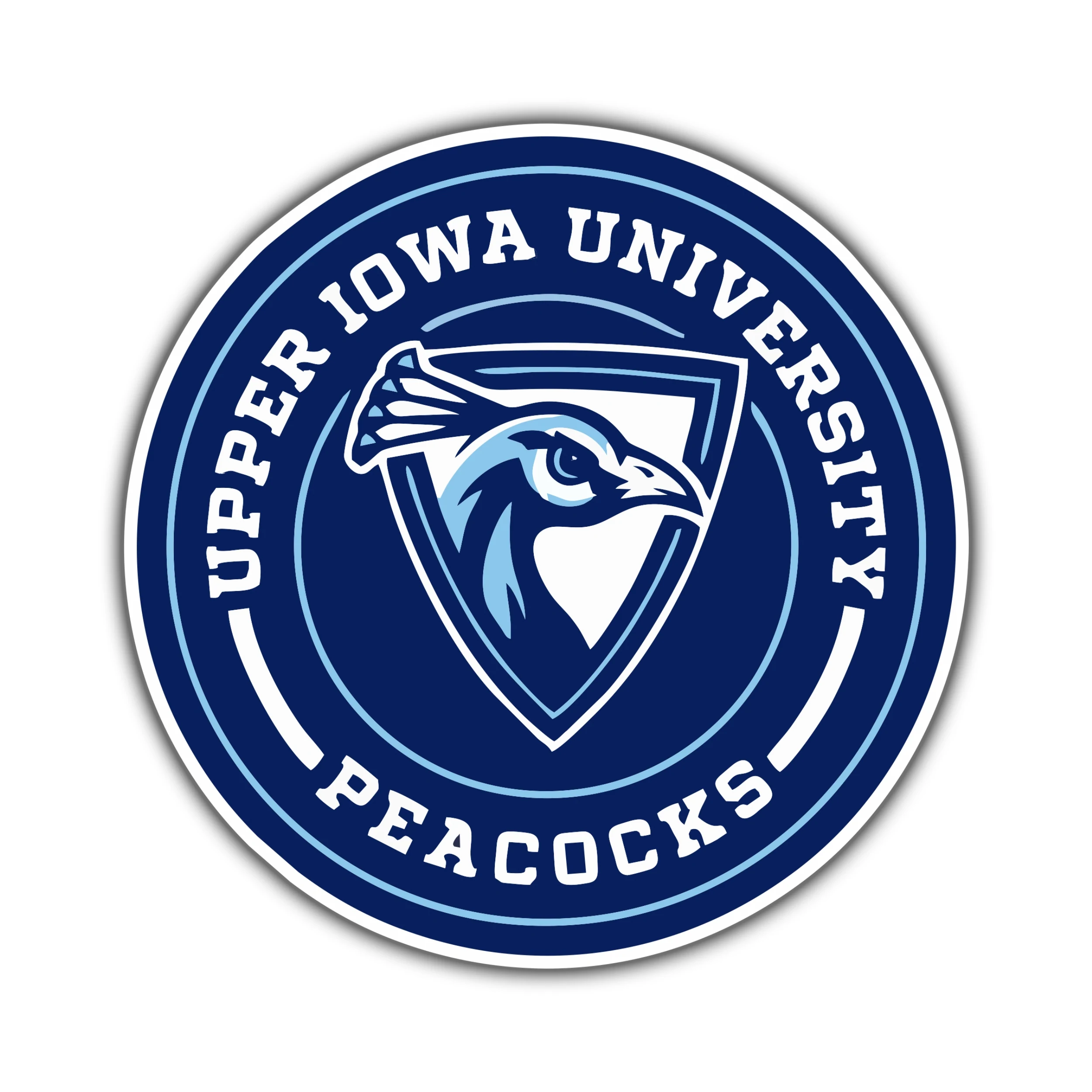Upper Iowa Peacocks Full Color Vinyl Decal - Custom Size