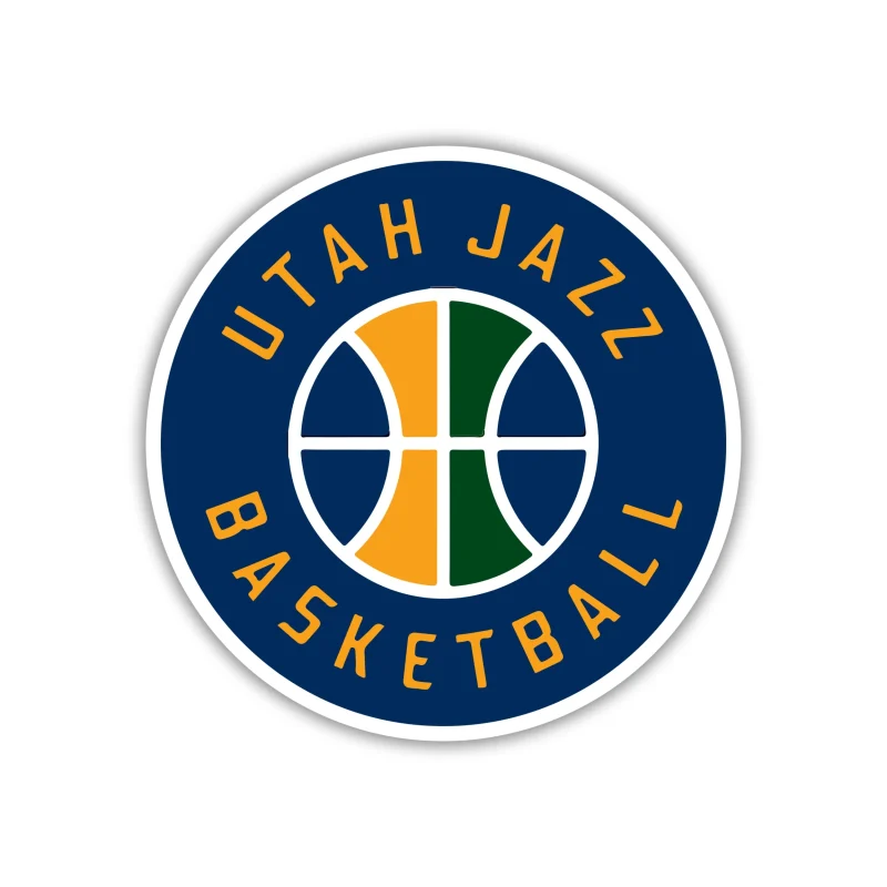 Utah Jazz - Blue Circle With Basketball - Iron On DTF Transfer - Custom Size