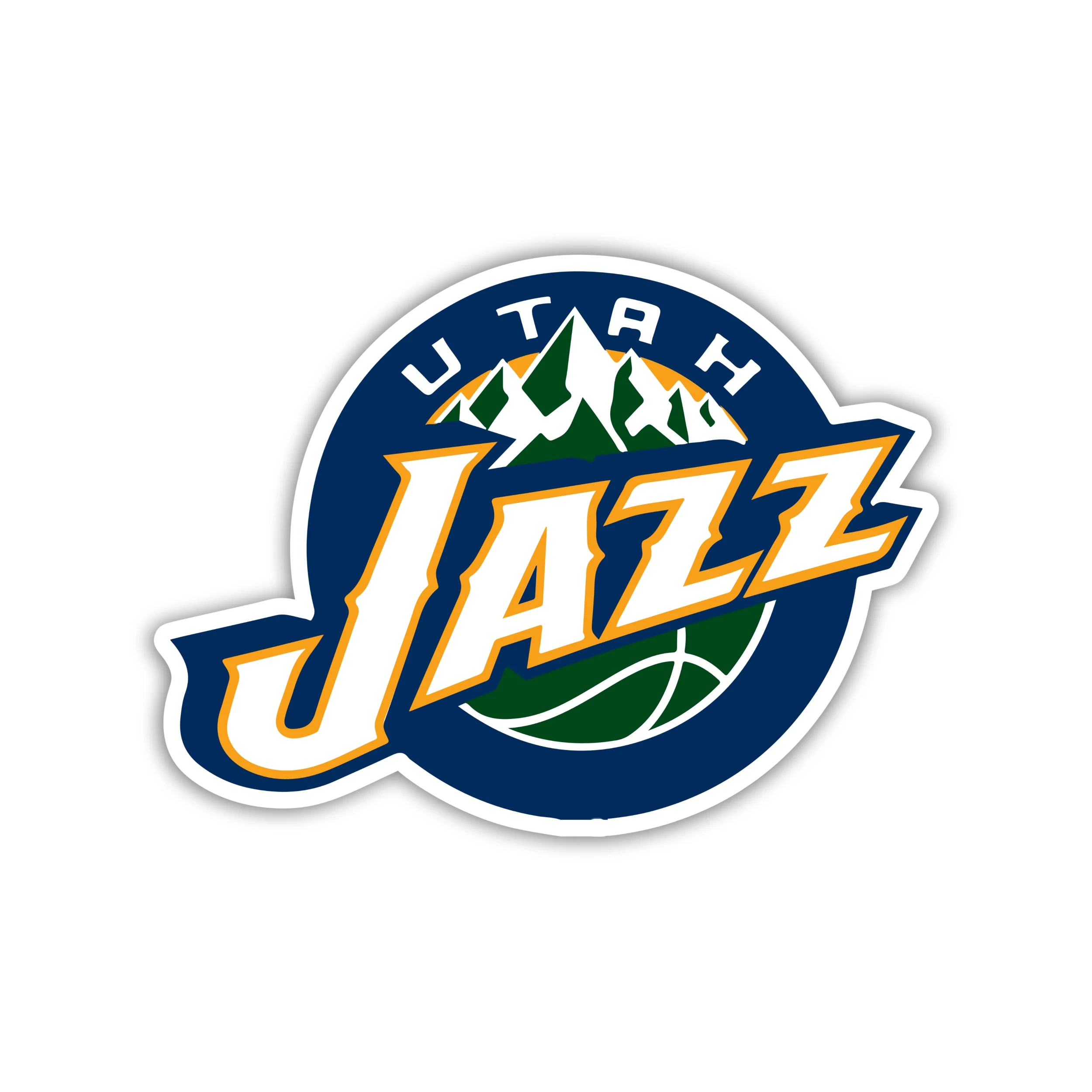 Utah Jazz - Blue Circle With Green Mountain - Iron On DTF Transfer - Custom Size