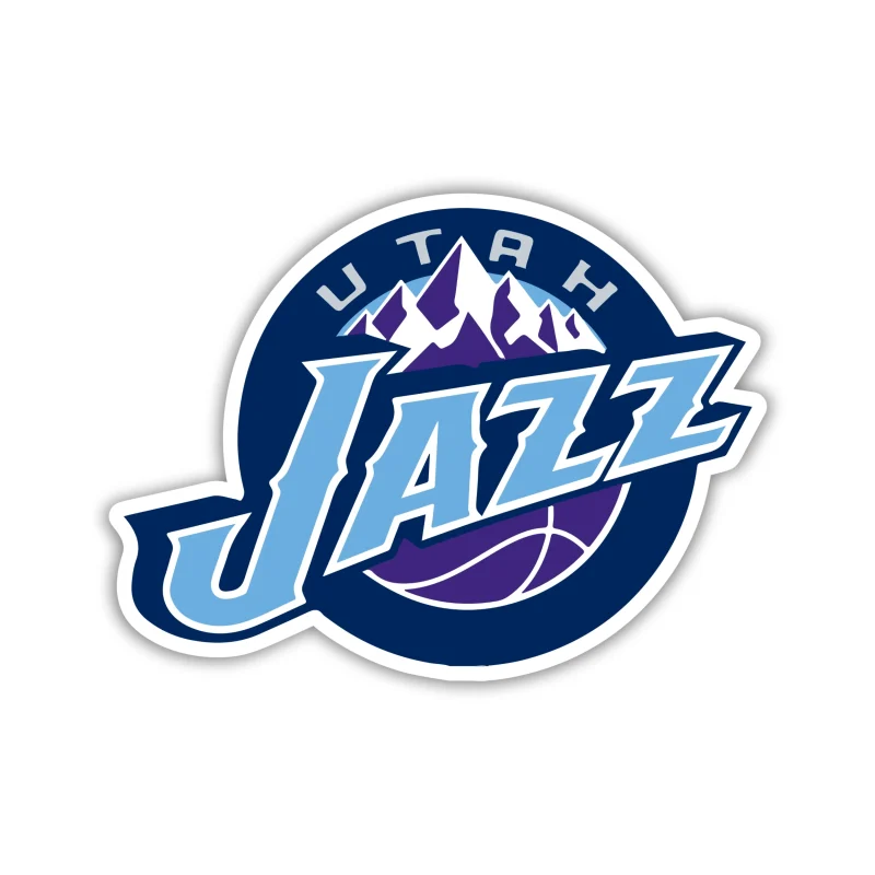 Utah Jazz - Blue Circle With Name And Purple Mountain - Iron On DTF Transfer - Custom Size