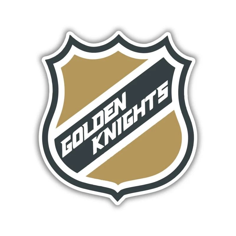 Vegas Golden Knights - NHL Logo With Golden Knights - Full Color Vinyl Sticker - Custom Size