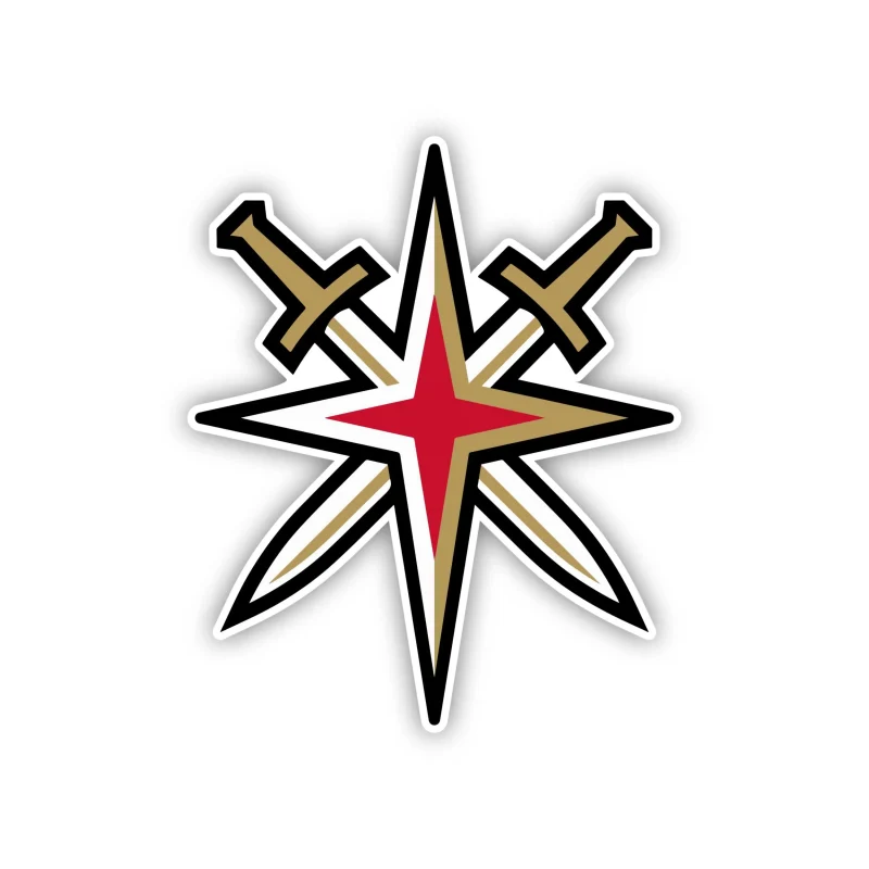 Vegas Golden Knights - Swords Crossed With Star - Iron On DTF Transfer - Custom Size