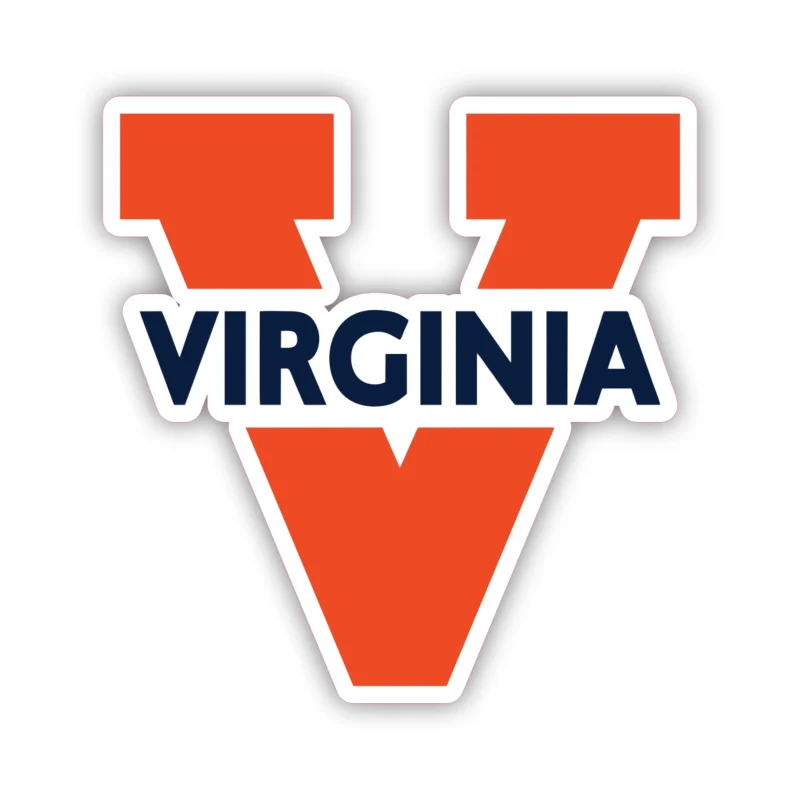 Virginia Cavaliers - Orange V - Full Color Vinyl Decal - Custom Size