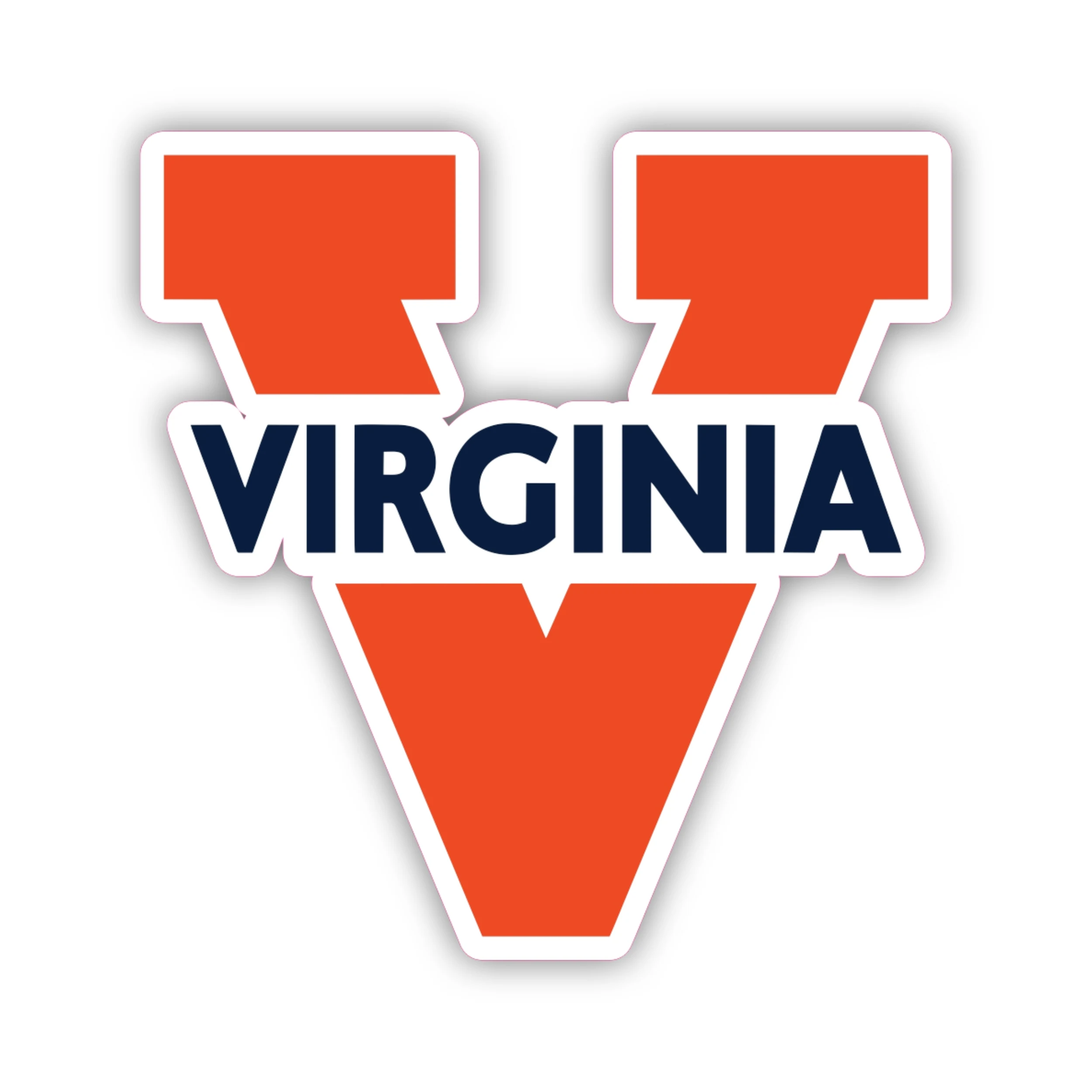 Virginia Cavaliers - Orange V - Full Color Vinyl Decal - Custom Size