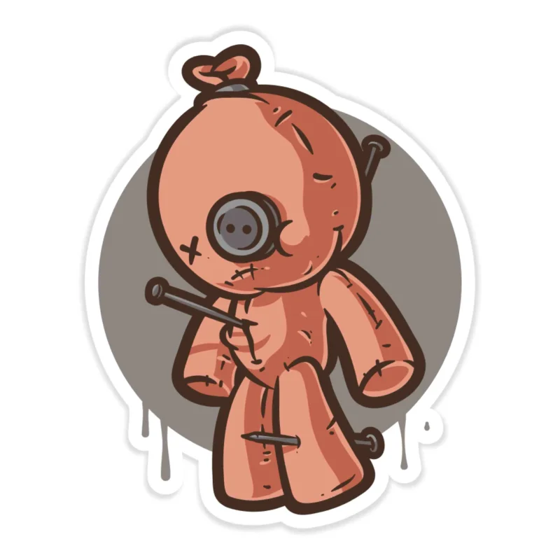 Voodoo Doll Full Color Vinyl Decal - Custom Size