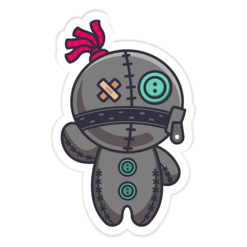 Voodoo Doll Full Color Vinyl Decal - Custom Size