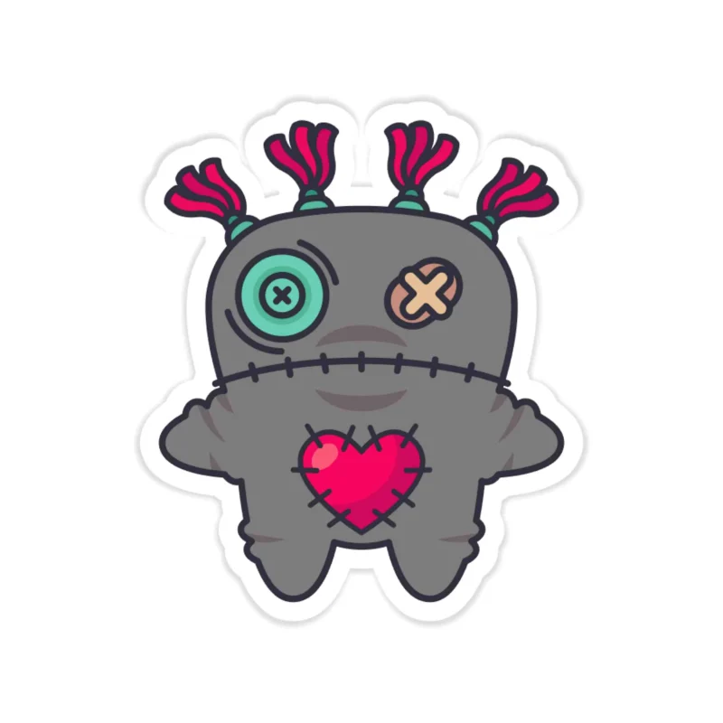 Voodoo Doll Full Color Vinyl Decal - Custom Size