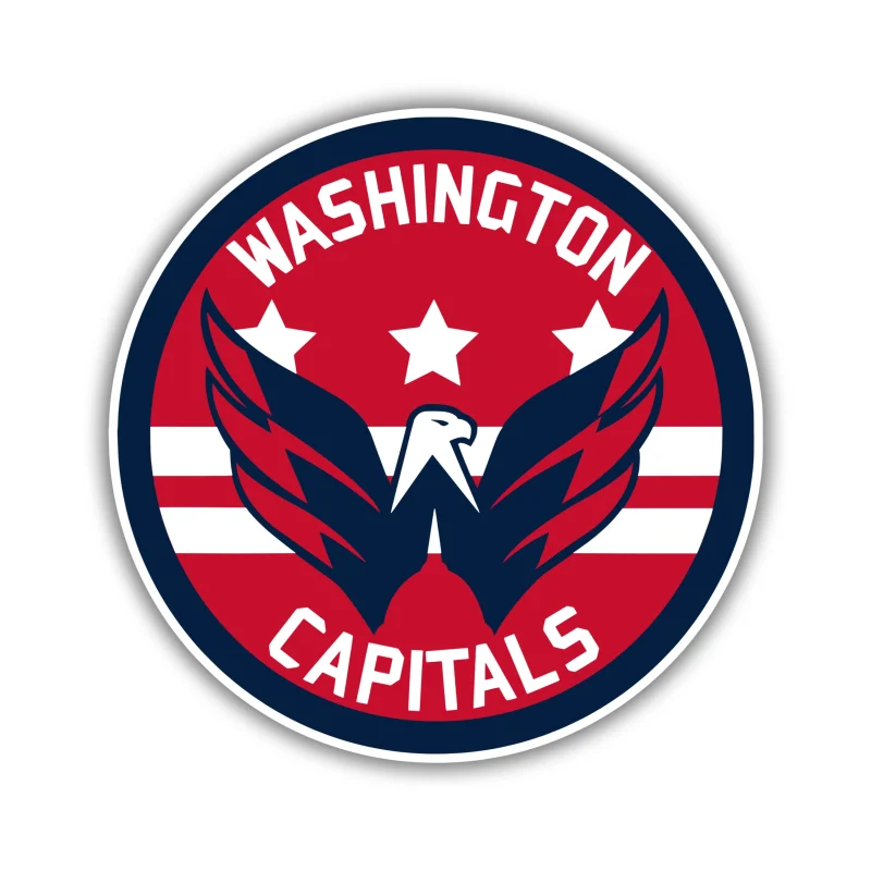 Washington Capitals - Circle With Bird In Middle - Full Color Vinyl Sticker - Custom Size