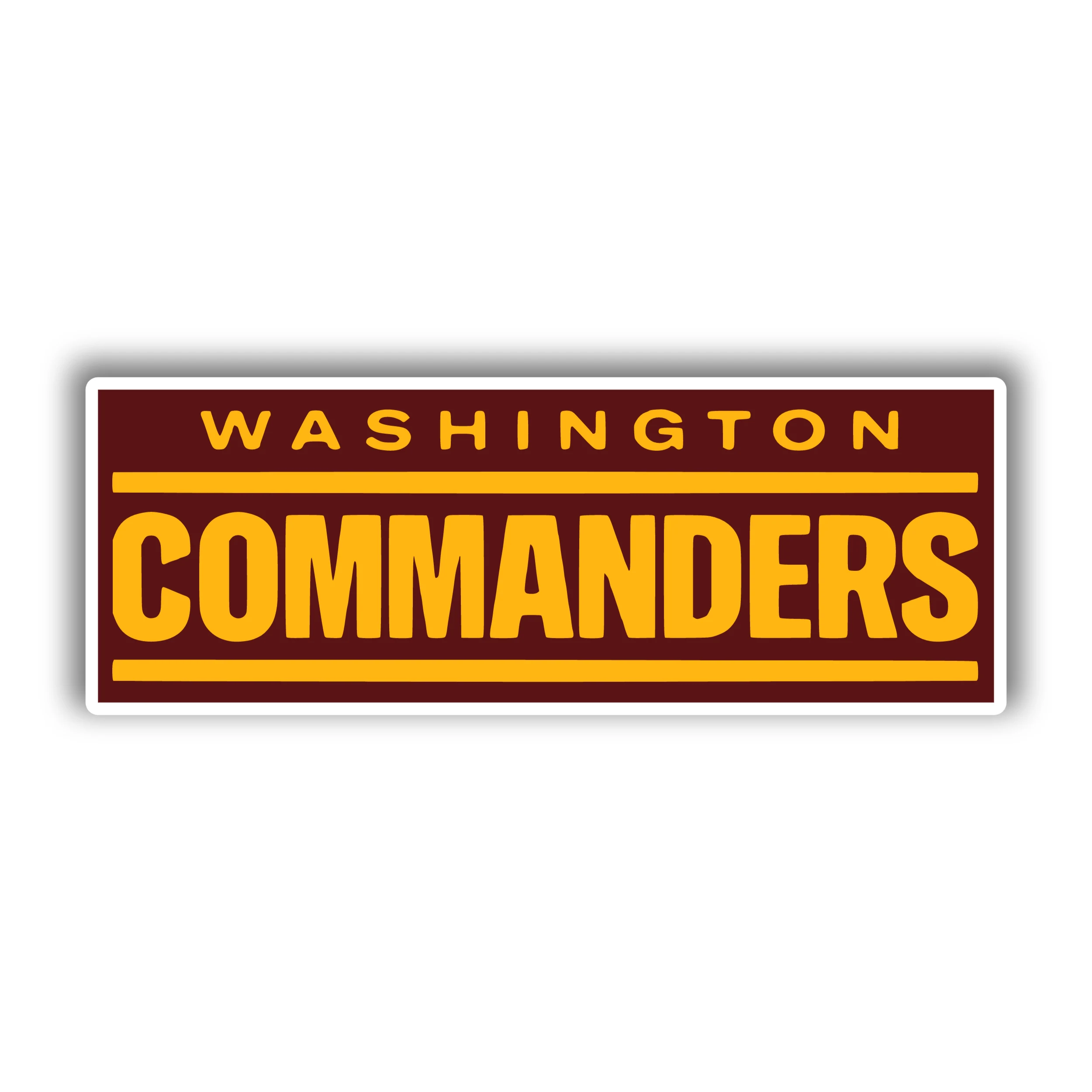 Washington Commanders - Burgundy Rectangle, Yellow Words - Temporary Tattoo