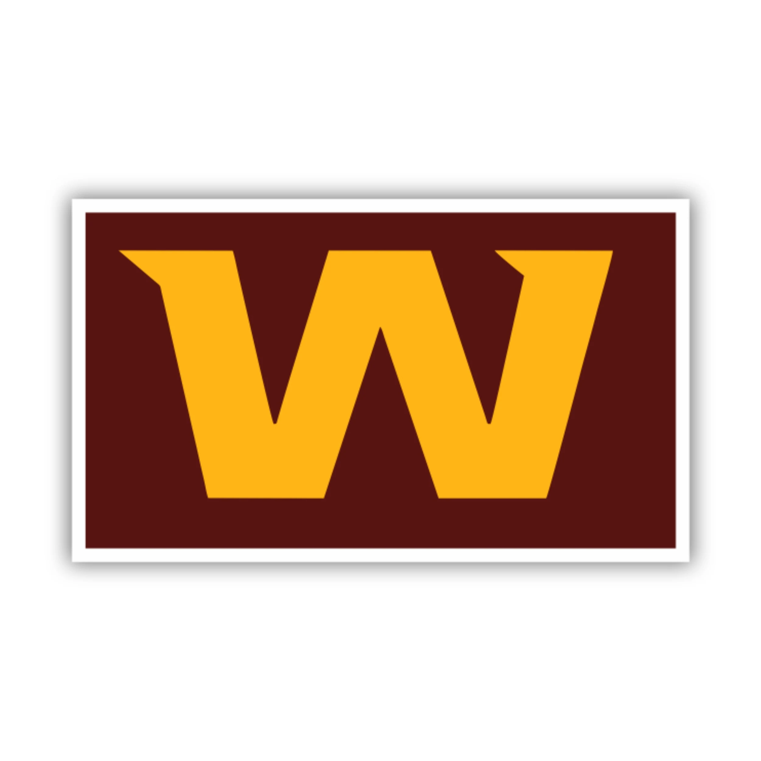 Washington Commanders - Burgundy Square- Full Color Vinyl Sticker - Custom Size