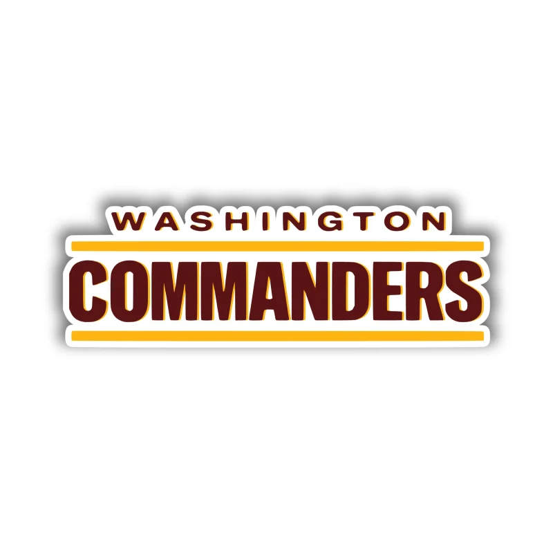 Washington Commanders -Burgundy Words- Full Color Vinyl Sticker - Custom Size