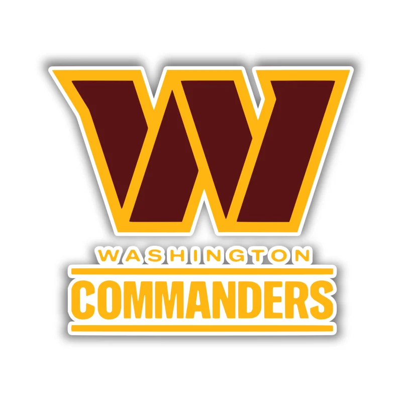 Washington Commanders - Maroon W with Yellow Name - Temporary Tattoo