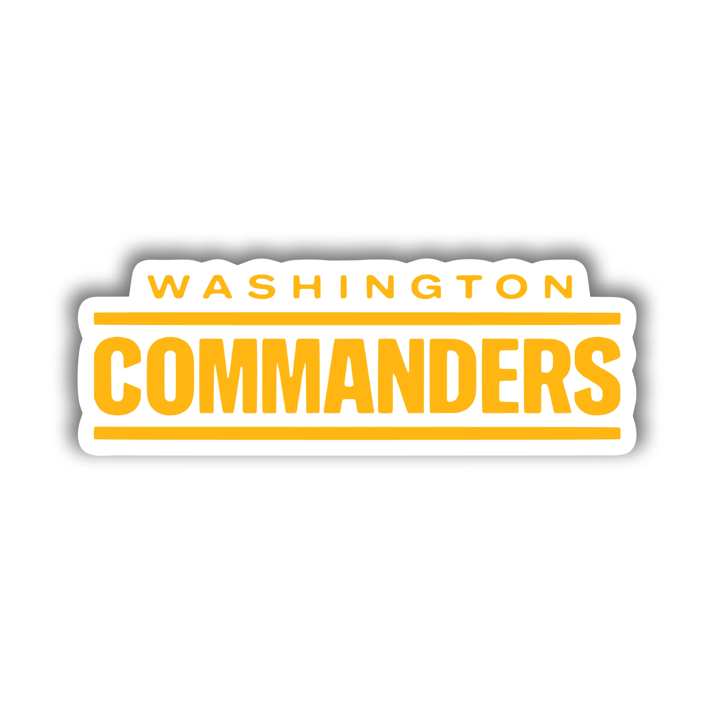 Washington Commanders - Yellow Words- Full Color Vinyl Sticker - Custom Size