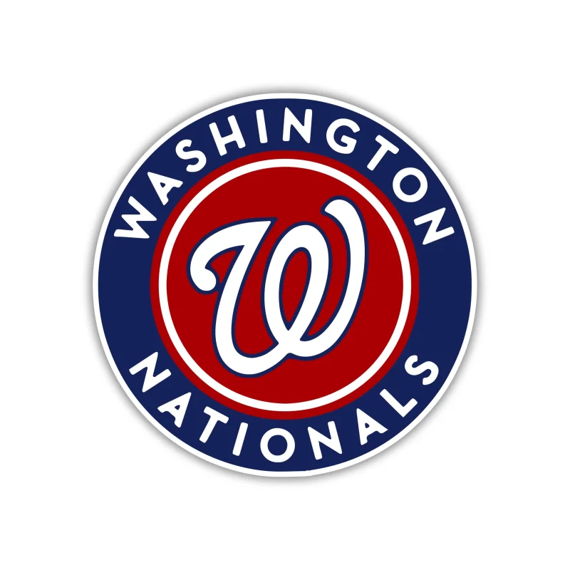 Washington Nationals - Blue and Red Circle - Iron On DTF Transfer - Custom Size